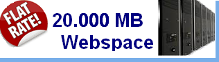Webspace für Reseller mit 20 GB Speicherplatz und Traffic free Fair use.